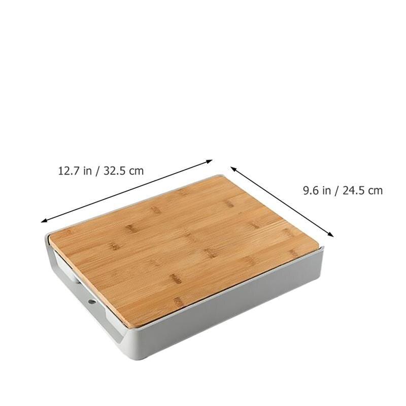 Bamboo Cutting Chopping Board with Containers 4 Storage Drawer and Grater  Tool